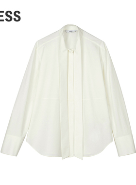 LESS秋简约系带领宽松通勤风衬衣优雅设计感长袖衬衫女2O8210160