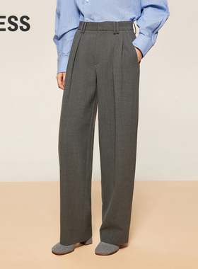 【SAMUEL系列】LESS冬绵羊毛宽松长裤优雅时尚直筒裤女2O0E14280
