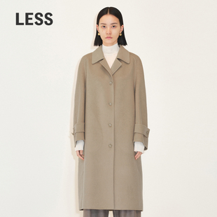 大衣外套女宽松卡其色毛呢含山羊绒2M0811800 LESS冬季 宅系列