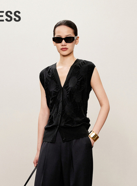 【精工系列】LESS秋绵羊毛休闲外套简约V领毛衫马甲女2O8312190