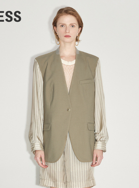 【LESS×Samuel】LESS拼接条纹设计感复古西装2M7700740