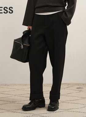 【商场同款】LESS2025年冬新款绵羊毛通勤锥形九分裤2PAE15540