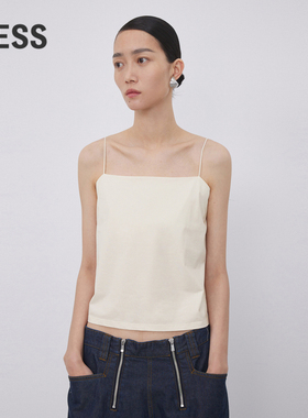LESS一字领无袖吊带纯色基础款打底无袖内搭背心2N7011520