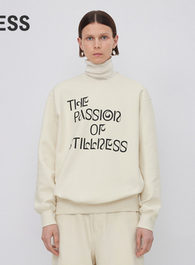 LESS春秋休闲感字母上衣宽松圆领长袖套头卫衣女2N0414200