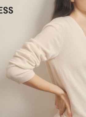 【0压系列】LESS冬V领通勤风长袖针织衫套头羊绒毛衫女2O0313120