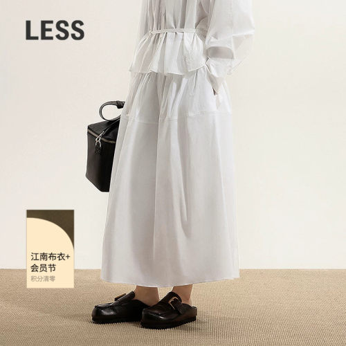 【商场同款】LESS2025年秋新款休闲松紧腰中长款半身裙2P8D1448K