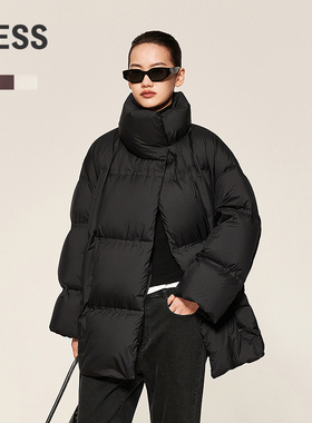 【0压系列】LESS冬简约立领宽松时尚中长款羽绒服女2O0C13530