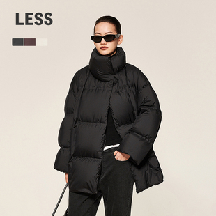 中长款 LESS冬简约立领宽松时尚 羽绒服女2O0C13530 0压系列