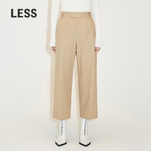 2M0E12550 子女简约宽松休闲高腰七分直筒裤 LESS时尚 裤