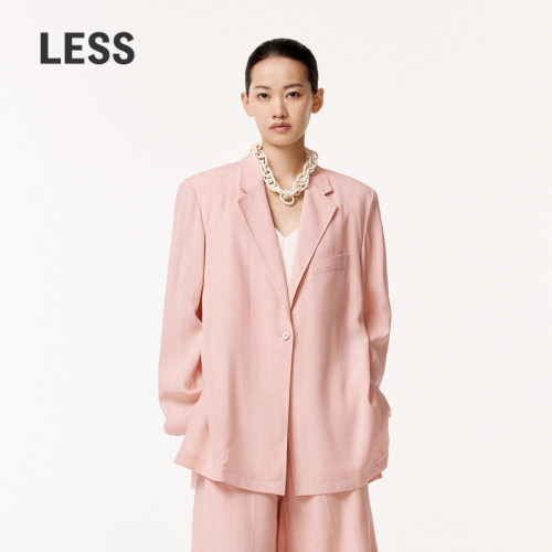 【精工系列】LESS粉色西装外套女宽松廓形休闲西服2O4714230