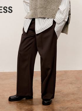 LESS秋宽松休闲简约舒服通勤风长裤时尚阔腿裤女2O9E12020