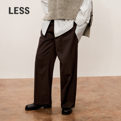 LESS秋宽松休闲简约舒服通勤风长裤时尚阔腿裤女2O9E12020