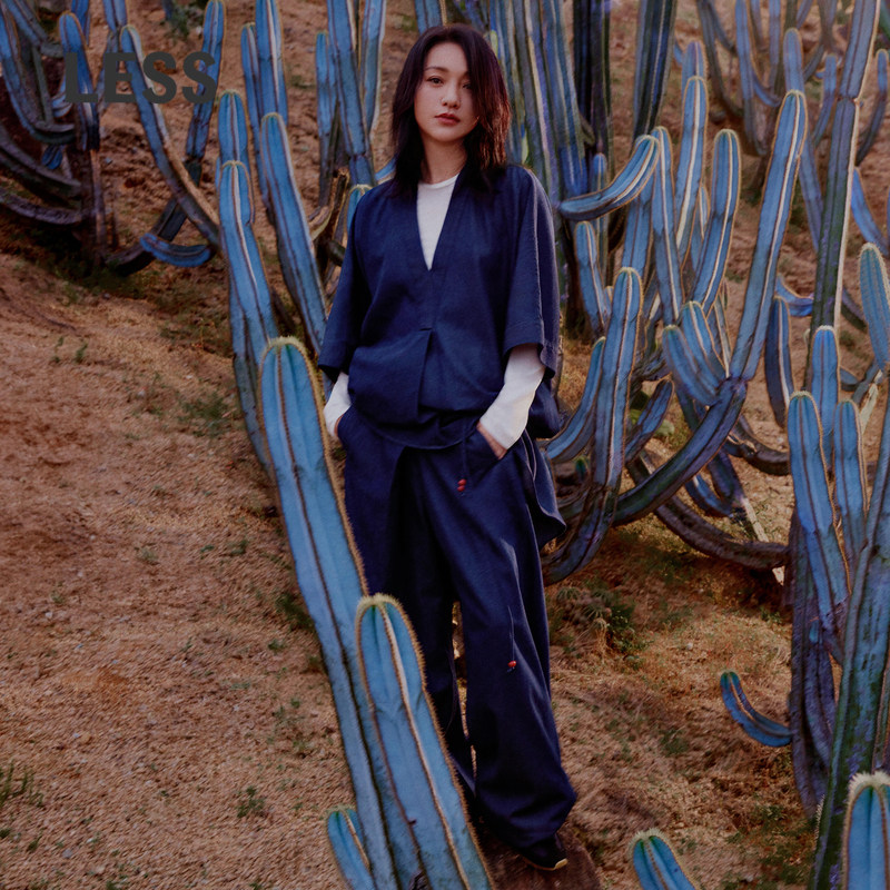 【XUN系列】LESS春夏莱赛尔亚麻棉牛仔裤女工装设计感2O4E