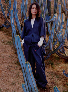 【XUN系列】LESS春夏莱赛尔亚麻棉牛仔裤女工装设计感2O4E12670