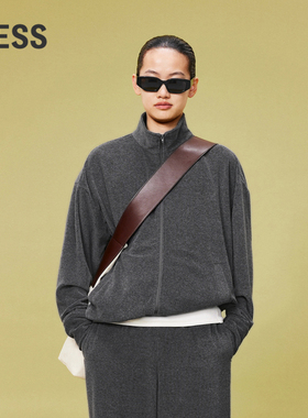 【0压系列】LESS春双拉链卫衣毛巾布立领宽松休闲外套2O2412100