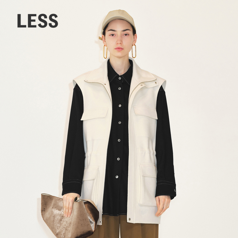 LESS时尚个性宽松中长款马甲2