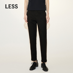 贴袋休闲长裤 LESS春季 工装 女复古锥形修身 2N3E11530 黑色牛仔裤