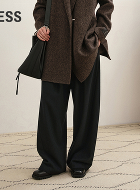 【商场同款】LESS2025年冬新款休闲时尚优雅阔腿长裤2P0E16230