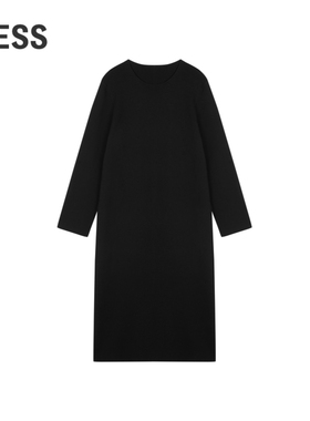 LESS秋休闲简约通勤风长袖长裙设计感毛衫连衣裙女2O9G14790