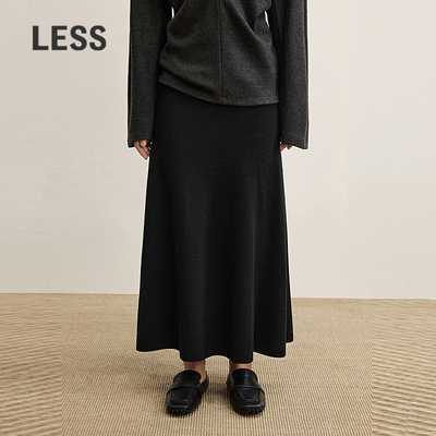 【商场同款】LESS2025年冬新款X型修身时尚优雅长款腰裙2P0D18250