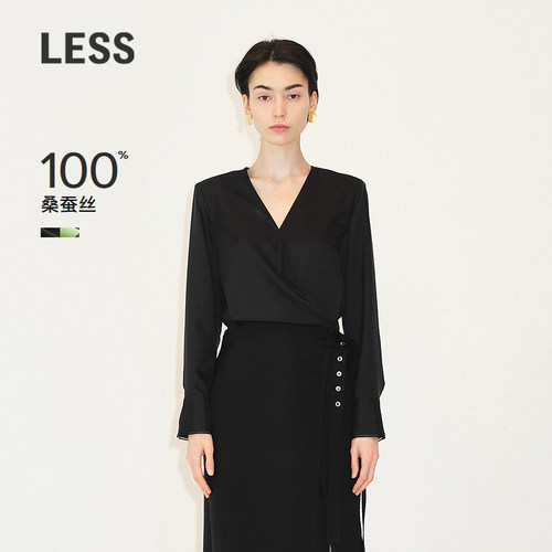 真丝桑蚕LESS长袖衬衫法式
