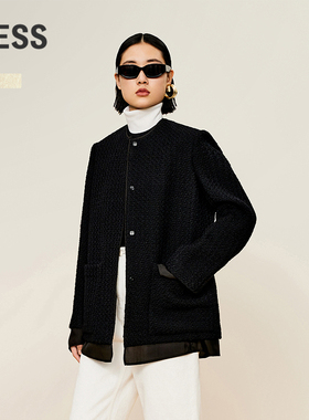 【精工系列】LESS冬绵羊毛外套通勤风单排扣毛呢夹克女2O0811640