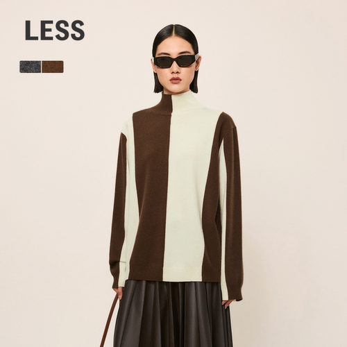 半高领设计露出脖颈肌肤，穿着温暖有造型