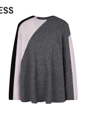 【商场同款】LESS2025年春新款A型圆领宽松长袖套头毛衫2P1310120