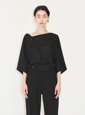 LESS新中式衬衫女法式气质宽松小众设计感七分袖衬衣2M7212190