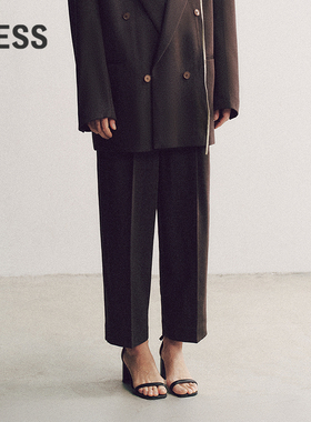 【商场同款】LESS2025年春新款绵羊毛直筒休闲九分裤2P1E13170