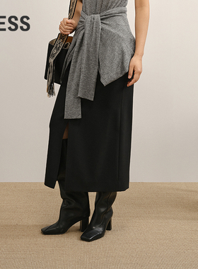 【商场同款/XUN系列】LESS2025年秋新款休闲直筒腰裙2P8D16840