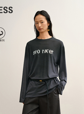 【商场同款/XUN系列】LESS2025年秋新款圆领长款长袖T恤2P8114730