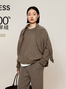 【0压系列】LESS冬简约圆领针织衫长袖套头羊绒毛衫女2OA312060