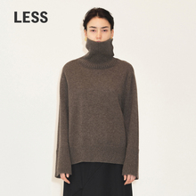 LESS冬牦牛绒不规则高领毛衣女慵懒软糯翻领套头针织衫2MA310230