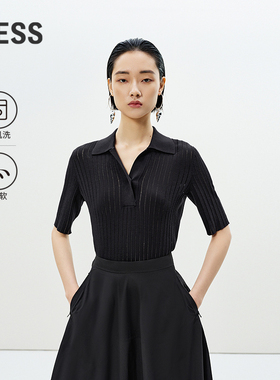 【商场同款/0压系列】LESS2025年夏新款短袖套头针织衫2P5312320