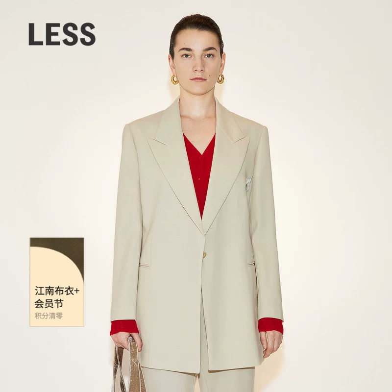 【精工系列】LESS春季绵羊毛外套女休闲直身西装含胸针2N271