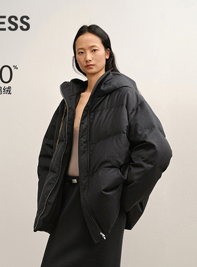 【商场同款】LESS2025年冬新款休闲简约白鸭绒羽绒服2PAC15790