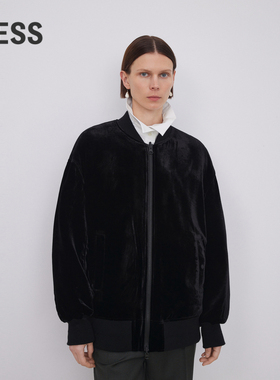 【精工系列】LESS冬季丝绒棉服女珠片绣花棒球外套2N0B12120