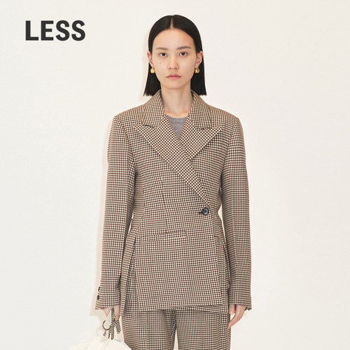 新款西服LESS宽松毛呢复古