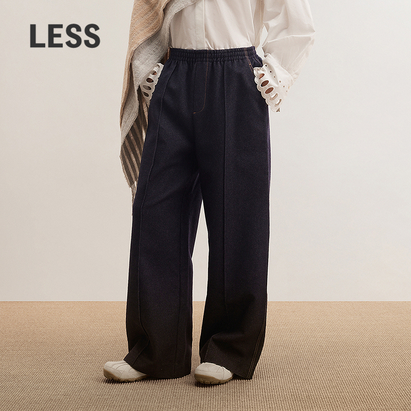 【SAMUEL系列】LESS冬休闲简约长裤宽松设计感直筒裤女2O0E13830