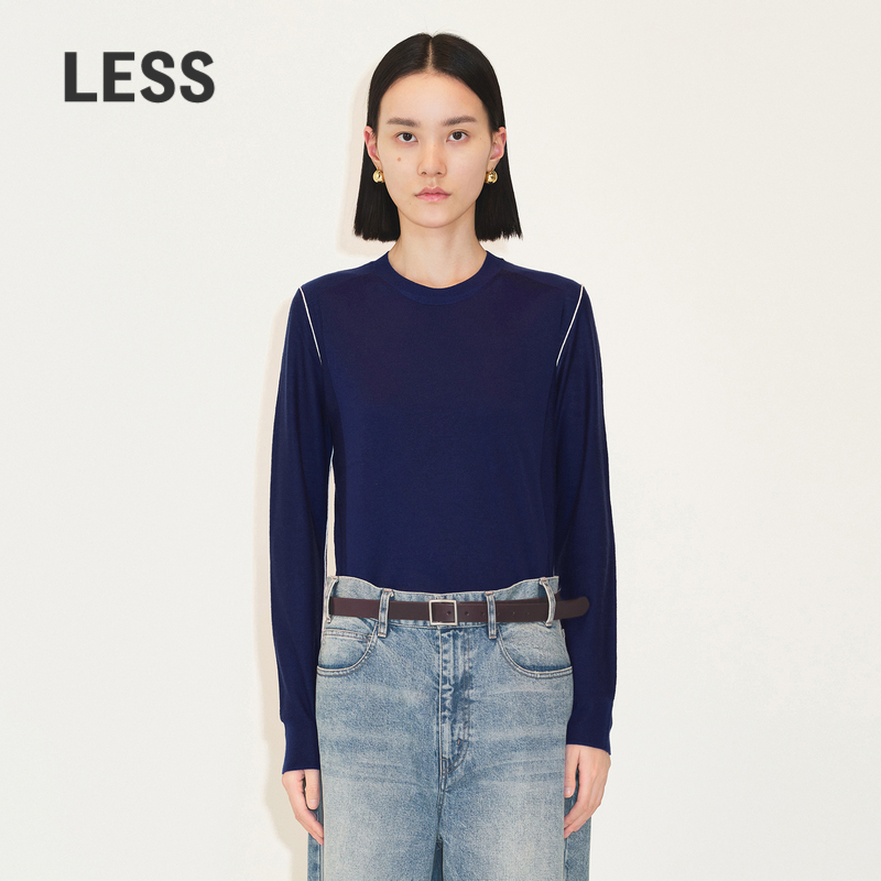 羊毛衫套头LESS圆领修身打底衫