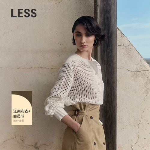 【SAMUEL系列】LESS春季镂空重工高级感长袖针织衫女2P2311750