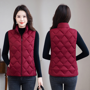 女士轻薄棉衣马甲2025新款 保暖背心 羽绒棉服马甲立领坎肩秋冬短款