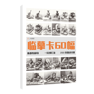 组合素描组合静物高清临摹卡一线名师打造文创作品礼物贺卡60幅精美原画手绘素描单体静物袋装活页艺术明信片名师作品 一线美誉