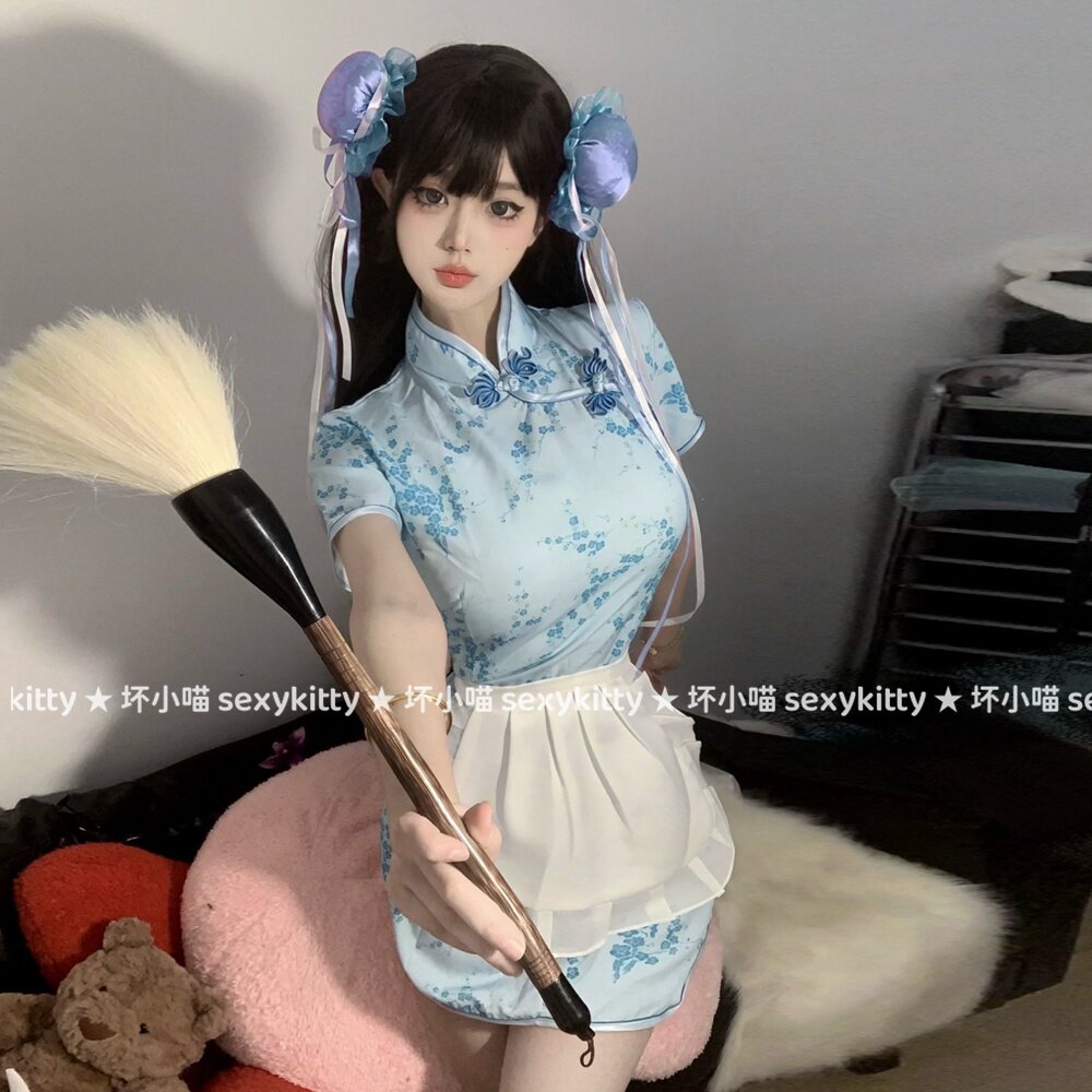 中华娘套装连衣裙国风旗袍性感