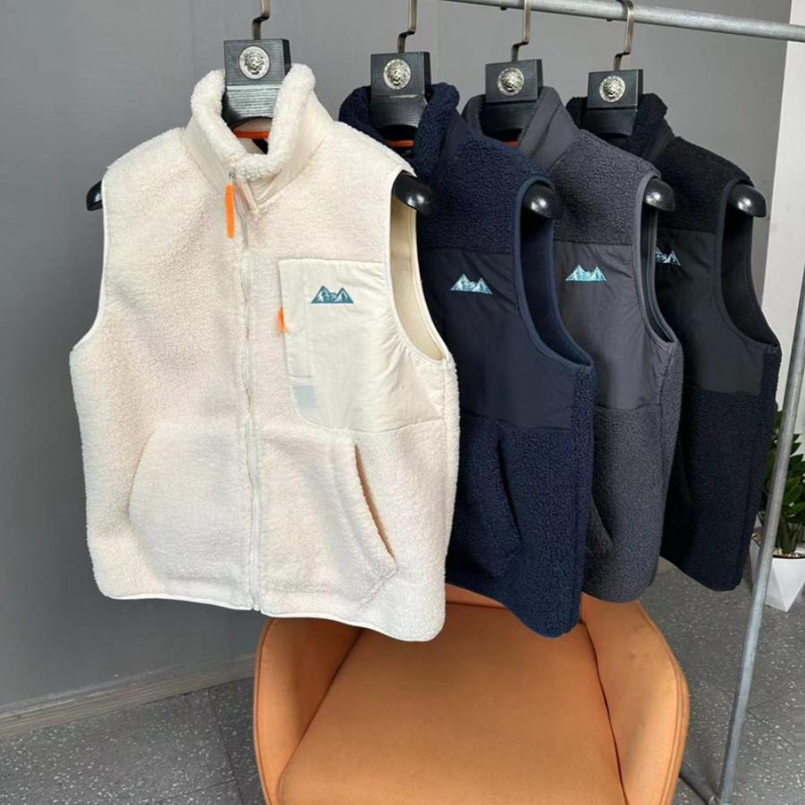 厚实保暖摇粒绒百搭立领马甲外套