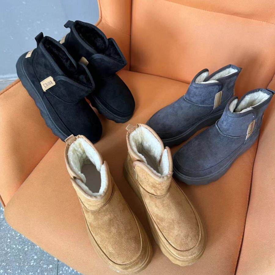 休闲百搭中高帮防滑棉鞋雪地靴潮