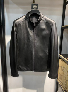 新款 线下4K 高端绵羊皮 春季 立领商务休闲真皮皮衣夹克外套 男士