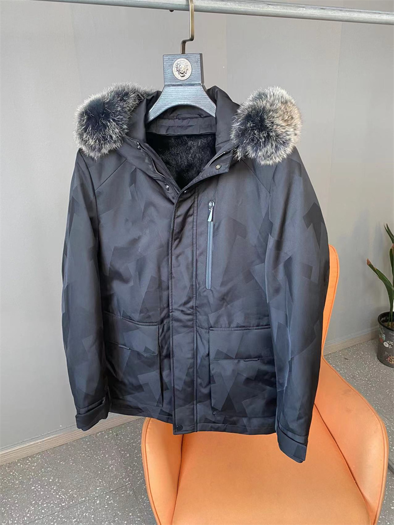 皮草真毛领兔毛内胆可拆卸夹棉男