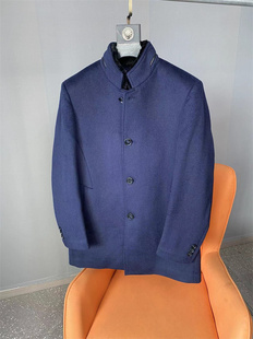 撤柜福利~原1698+可脱卸皮草内胆！秋冬男士商务休闲立领毛呢大衣